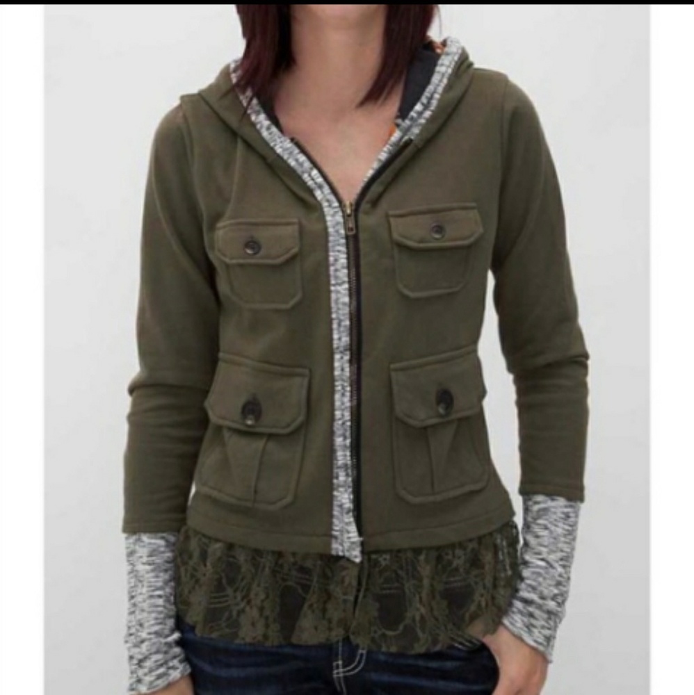 FP- Anthropologie Scrapbook Military Lace Jacket